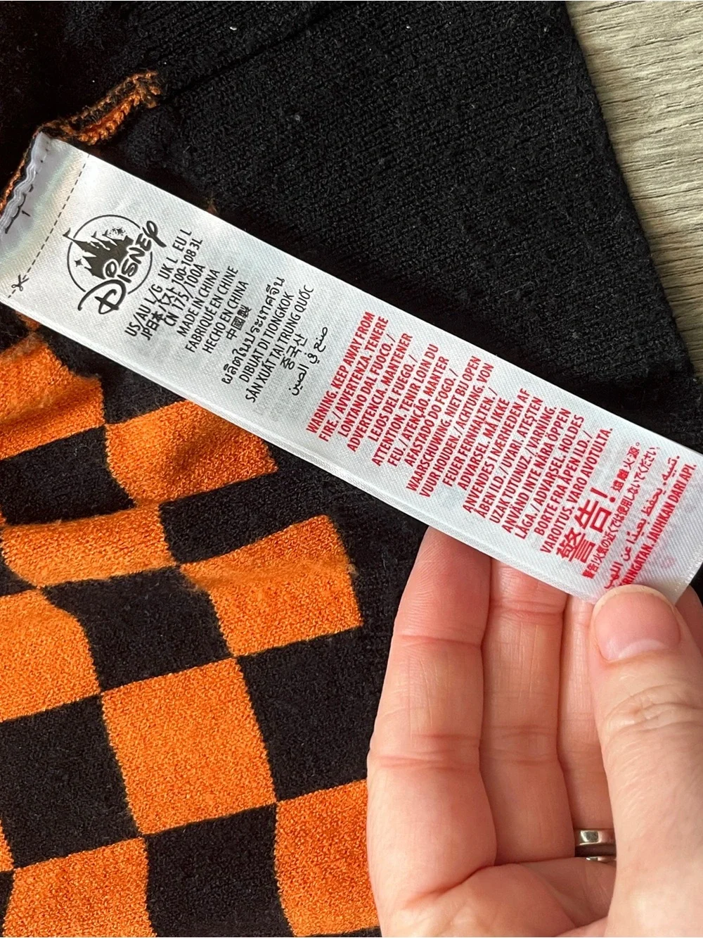 Disney Her Universe Womens Orange Black Checker Mickey Halloween Cardigan Size L